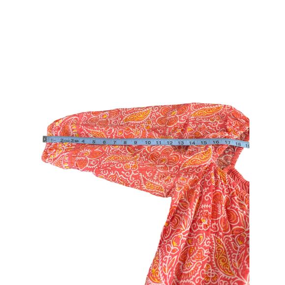 Cleobella Orange Paisley Print Button Front Boho Bohemian Grace Mini Dress Small - Picture 11 of 12